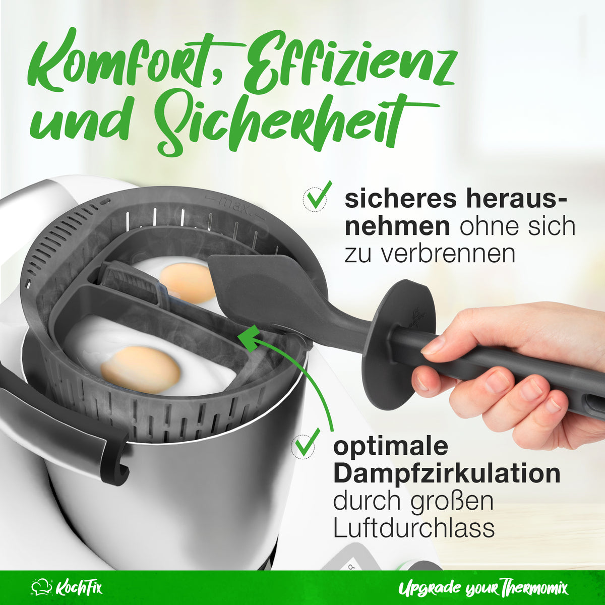 KochFix Eier - Pochiereinsatz (2er - Set) für Thermomix TM5, TM6, TM31 - Wundermix GmbH