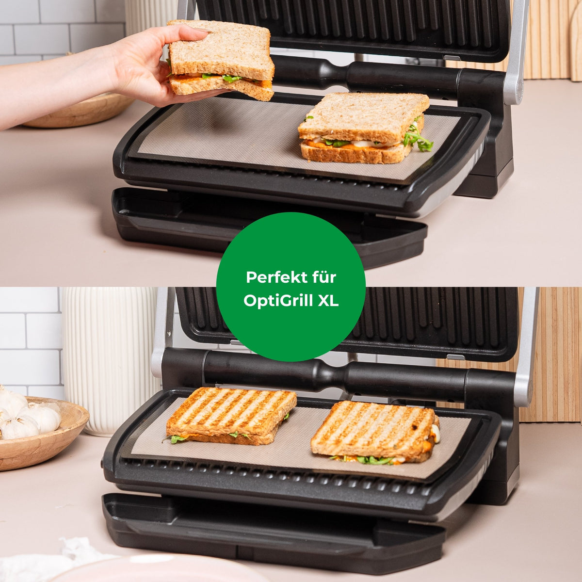ZauberFry - Dauerbackmatten aus Silikon kompatibel mit Tefal OptiGrill XL - Wundermix GmbH