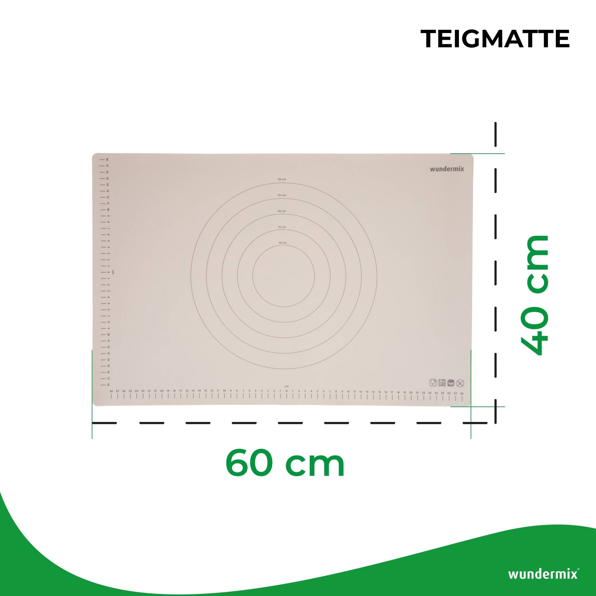 WunderMat® | Teigunterlage «Wundermix» | Premium - Teigmatte aus Silikon - Wundermix GmbH