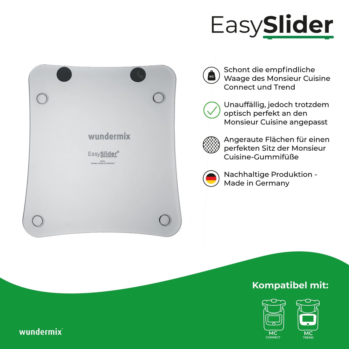 EasySlider® | Gleitbrett aus Acrylglas für Monsieur Cuisine - Wundermix GmbH