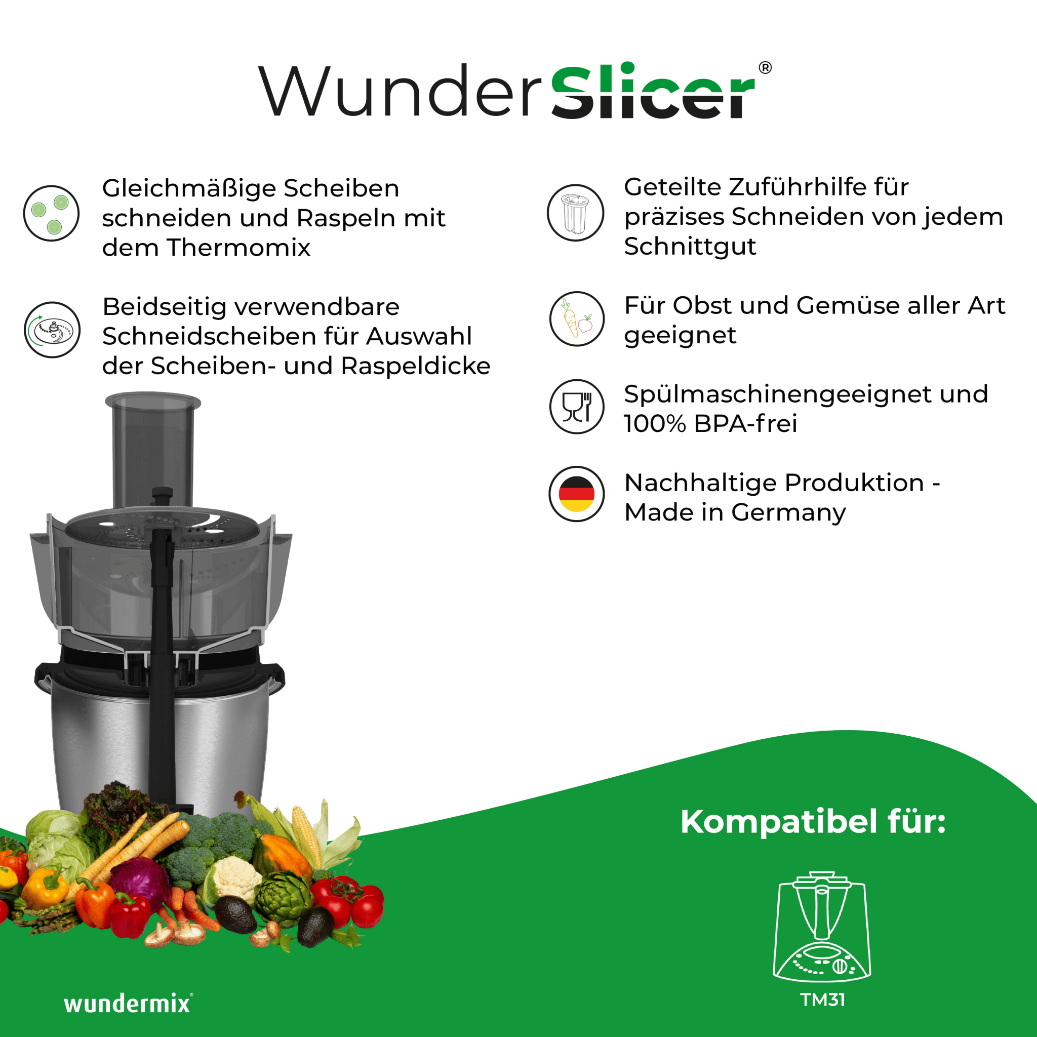 WunderSlicer® V1 & WunderZoodler® Sparset für Thermomix TM31 - Wundermix GmbH