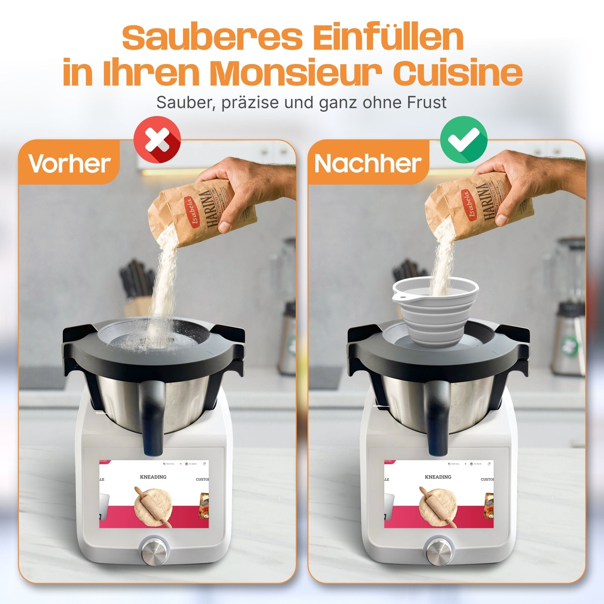 Silikon - Trichter für Monsieur Cuisine Smart, Connect, Trend & Compact - Wundermix GmbH