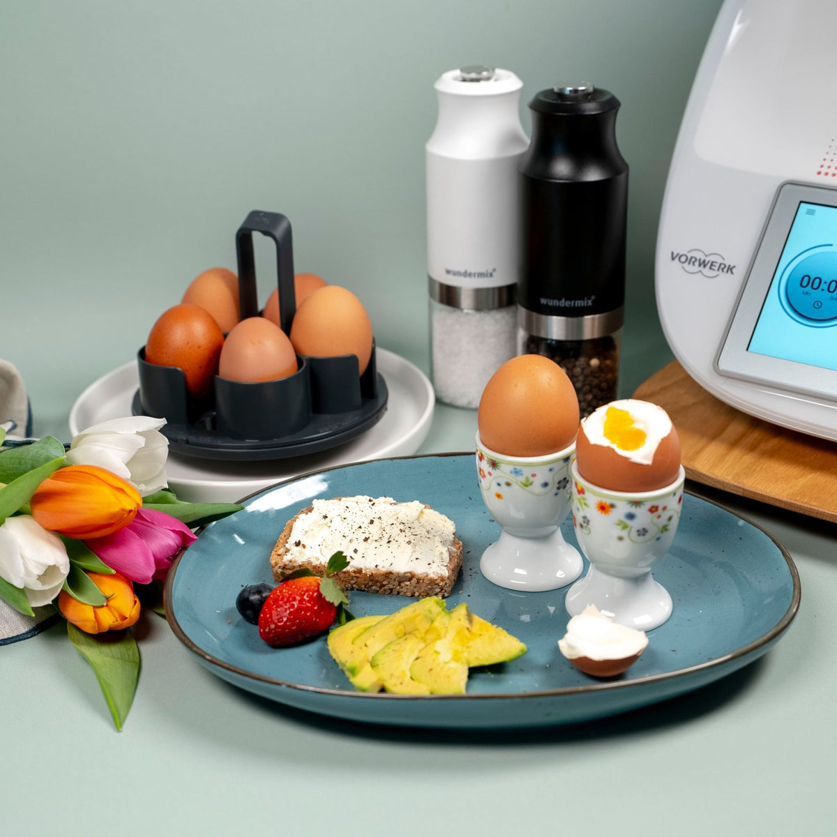 EggPro® (mit Träger) | Eierhalter für Thermomix TM6, TM5, TM31 - Wundermix GmbH
