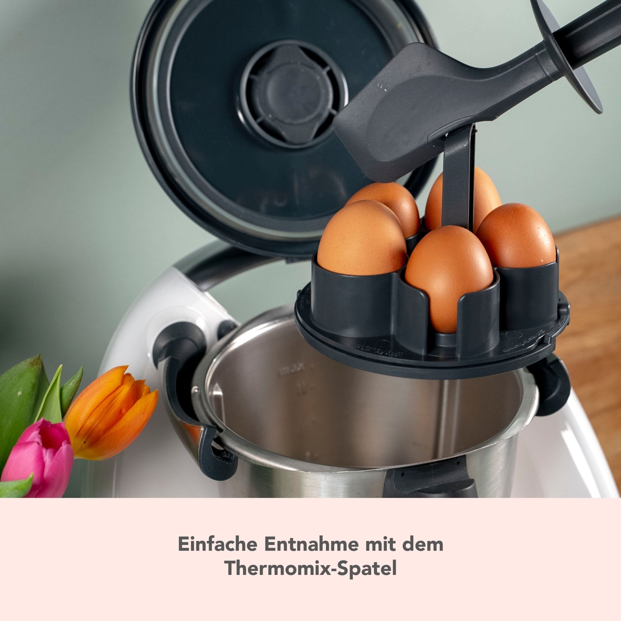 EggPro® (mit Träger) | Eierhalter für Thermomix TM6, TM5, TM31 - Wundermix GmbH