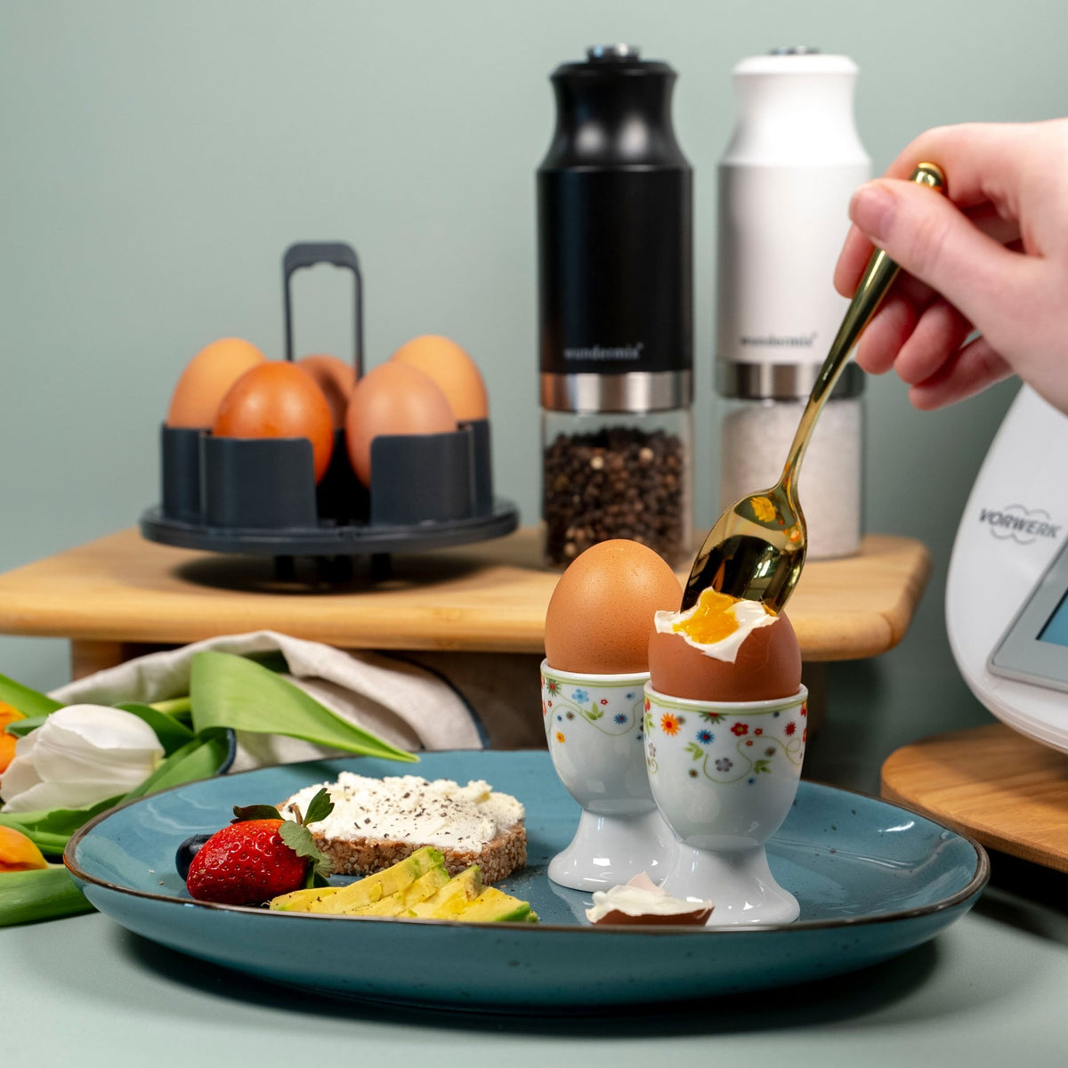 EggPro® (mit Träger) | Eierhalter für Thermomix TM6, TM5, TM31 - Wundermix GmbH