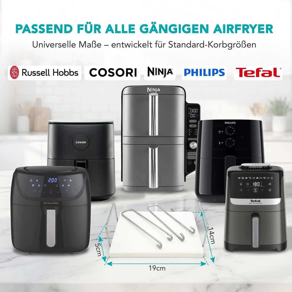 WunderFry | Airfryer Pizzastein mit Edelstahlrahmen - Wundermix GmbH