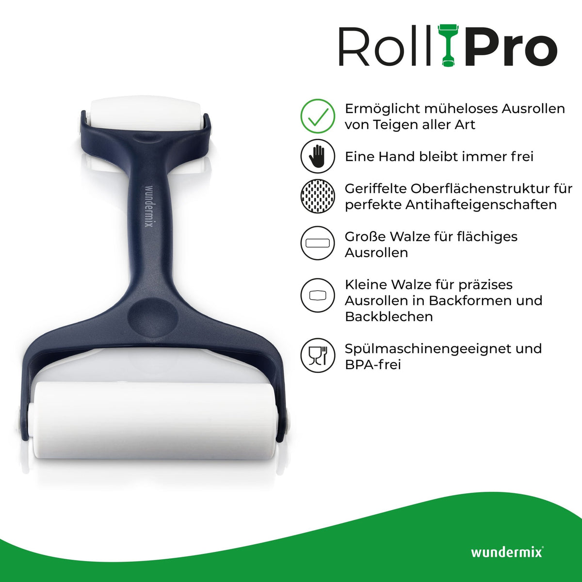 RollPro | Teigroller mit zwei unterschiedlich großen Walzen - Wundermix GmbH