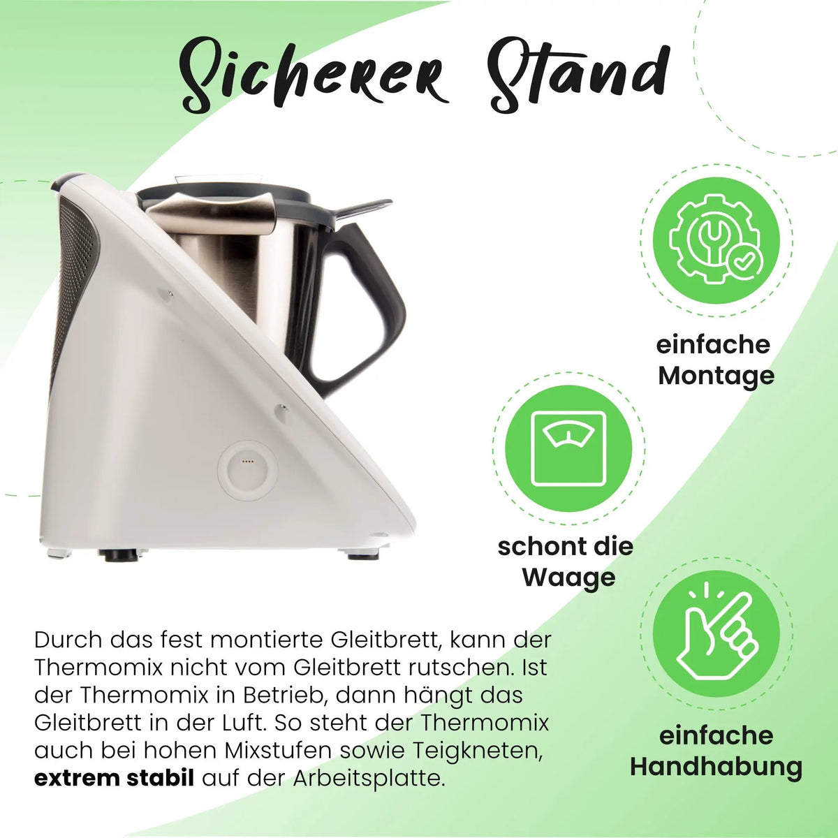 KochFix Unsichtbare Gleitbrett - Alternative für Thermomix TM6, TM5 - Wundermix GmbH