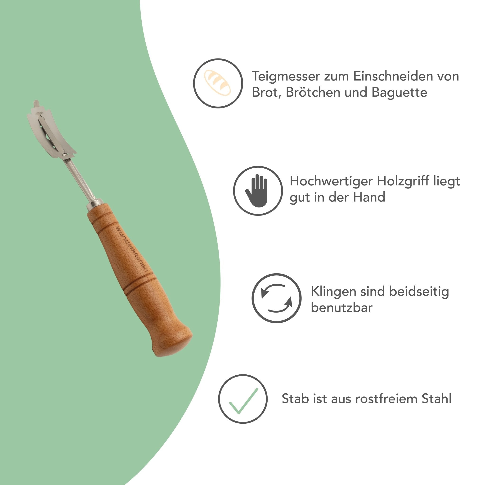 WunderStyler® Classic | Bäckermesser mit Holzgriff - Wundermix GmbH