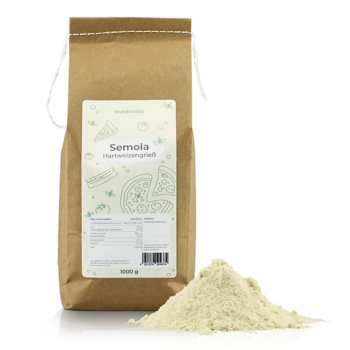 Semola Hartweizengrieß | 1000g - Wundermix GmbH