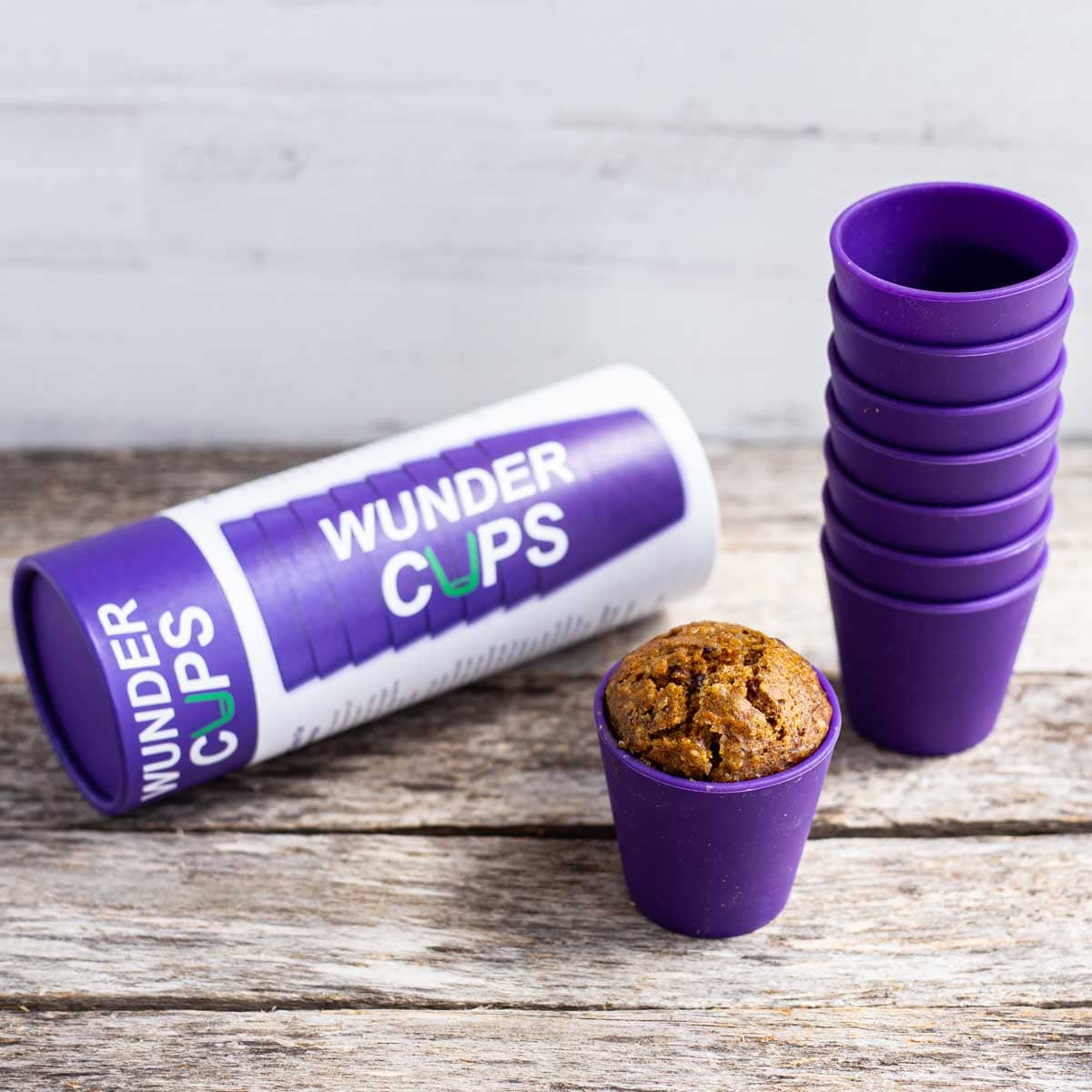 WunderCups® | Silikon - Förmchen - Set | 8 - tlg. | lila - Wundermix GmbH