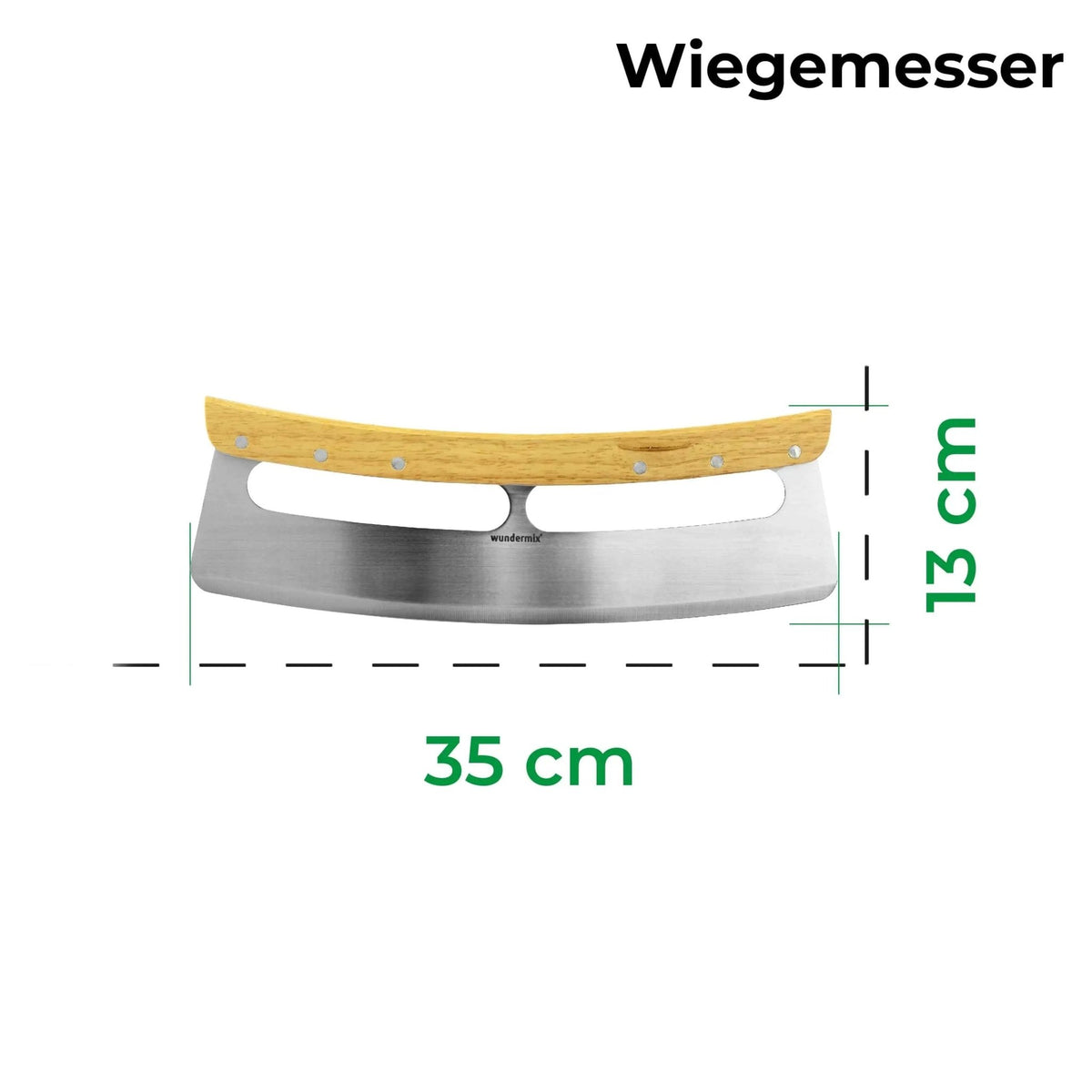 Pizza - Wiegemesser mit Bambus - Holzgriff - Wundermix GmbH