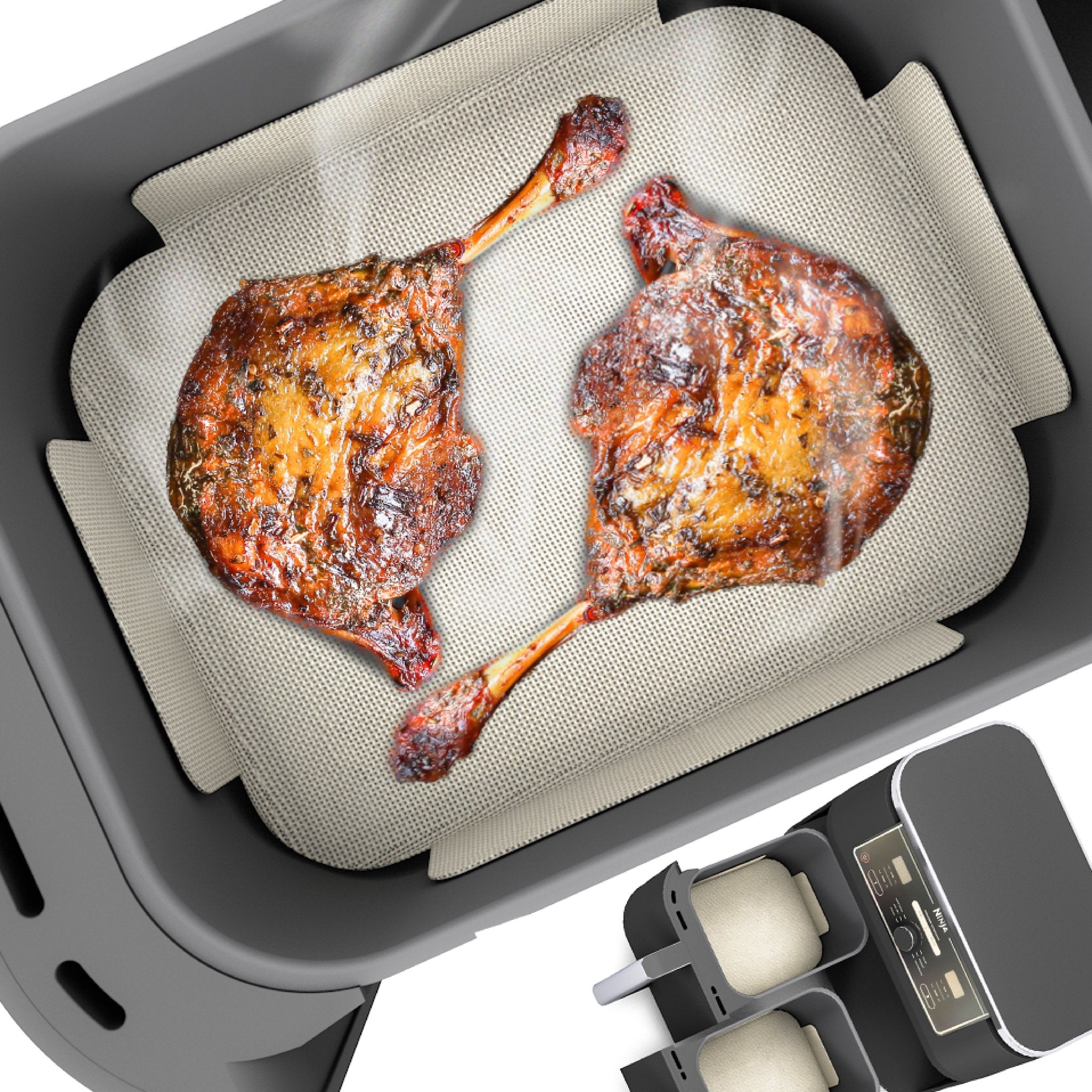 ZauberFry - Dauerbackmatten aus Silikon kompatibel mit Ninja Airfryer (2er - Set) - Wundermix GmbH