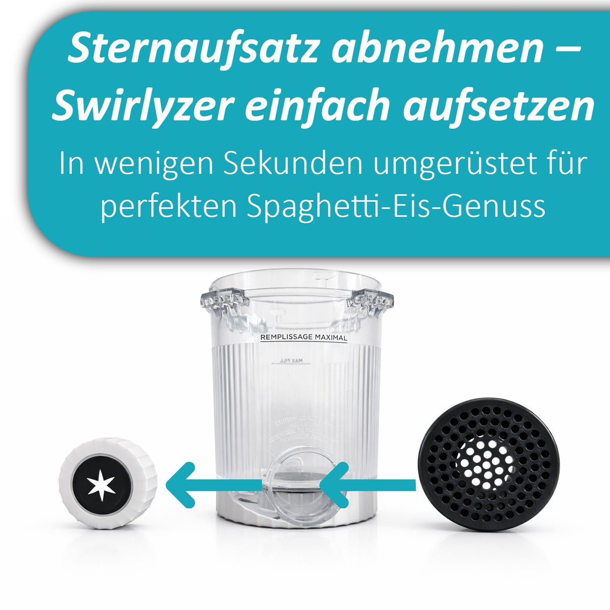 Swirlyzer | Spaghetti - Eis - Aufsatz für Ninja Creami Swirl - Wundermix GmbH