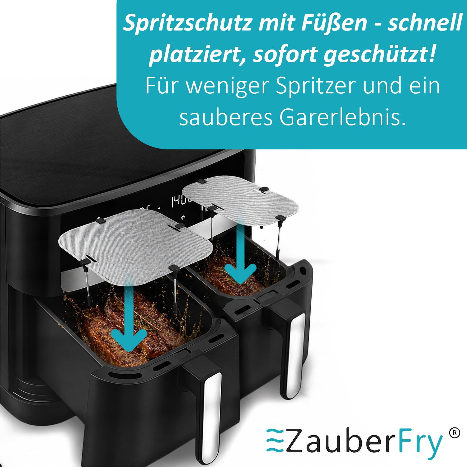 ZauberFry | Spritzschutz Set für Tefal Easy Fry XXL Dual Airfryer - Wundermix GmbH