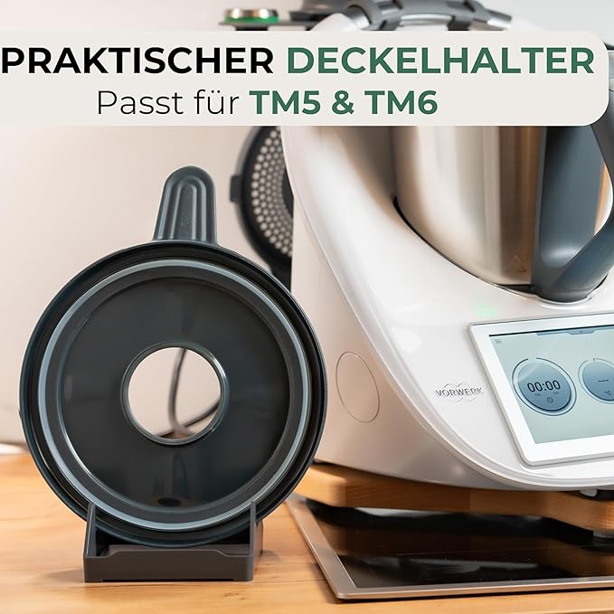 STERNEKOCH Deckelhalter mit Abtropfschale für Thermomix TM6, TM5 und Monsieur Cuisine Compact - Wundermix GmbH