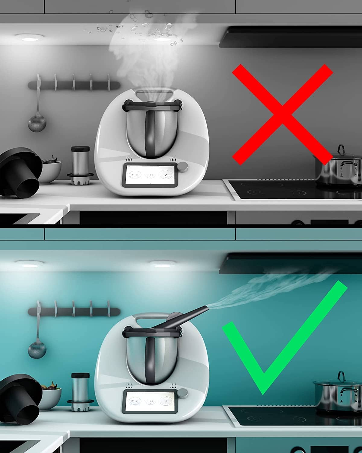 [B - Ware] mixtaste® | Dampfumleiter - Kamin für Thermomix TM6, TM5 - Wundermix GmbH