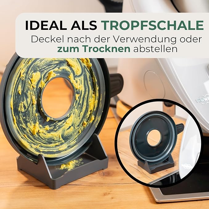 STERNEKOCH Deckelhalter mit Abtropfschale für Thermomix TM6, TM5 und Monsieur Cuisine Compact - Wundermix GmbH