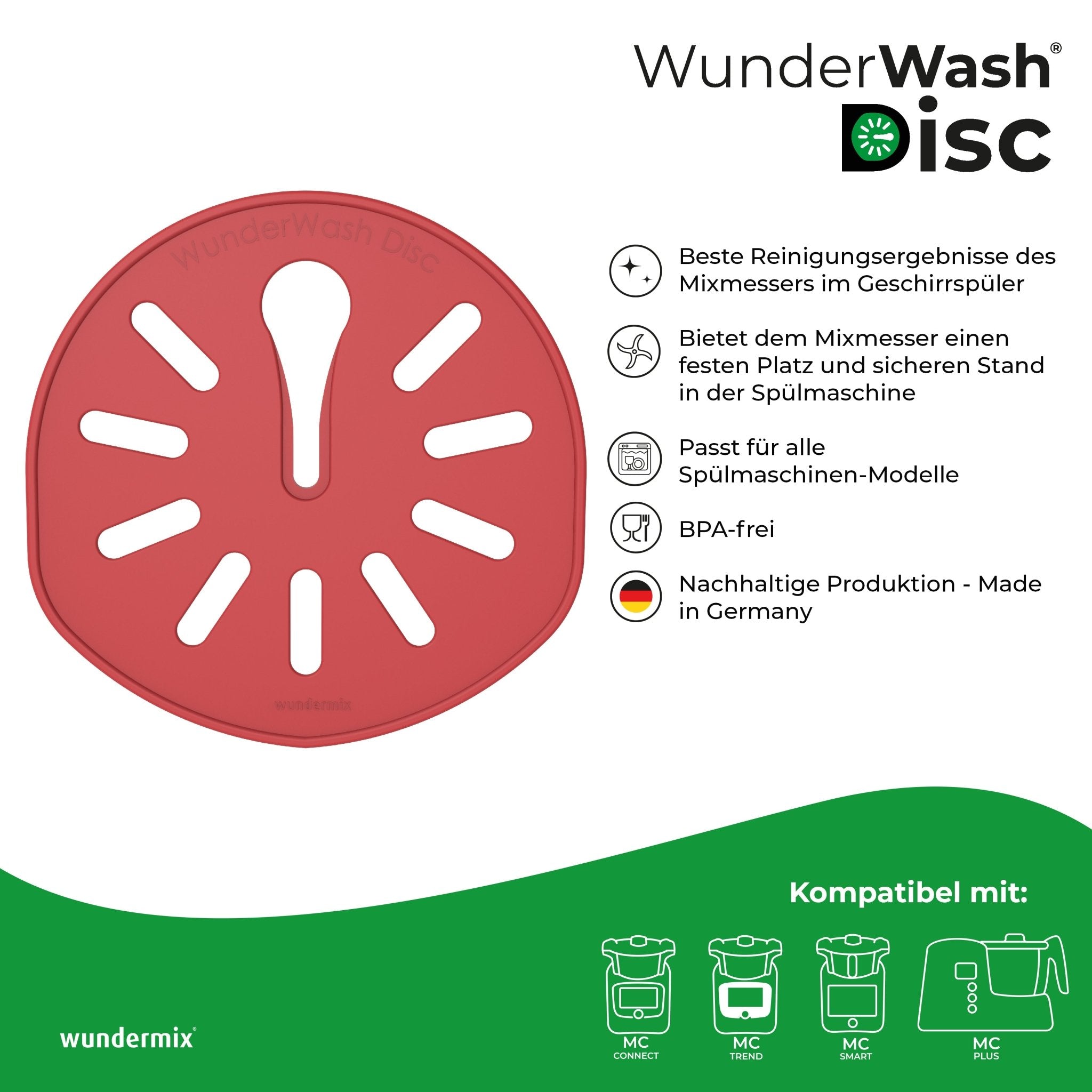 WunderWash® Disc | Spülmaschinen - Messerhalter für Monsieur Cuisine Connect, Trend, Smart, Plus und Compact - Wundermix GmbH