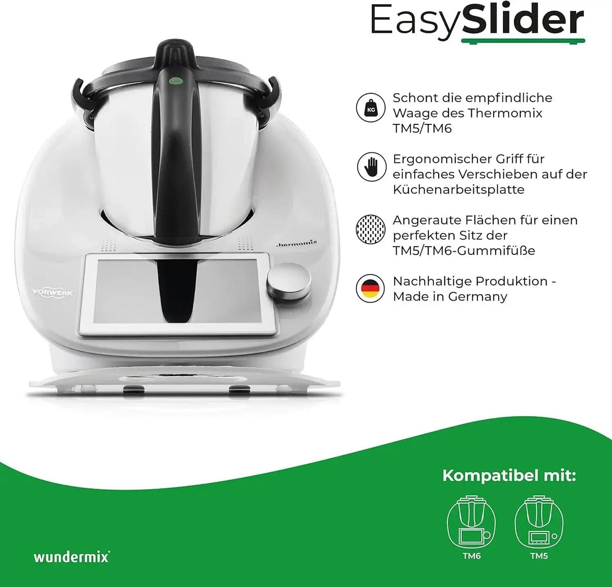 [B - Ware] EasySlider® | Gleitbrett aus Acrylglas für Thermomix TM6, TM5 - Wundermix GmbH