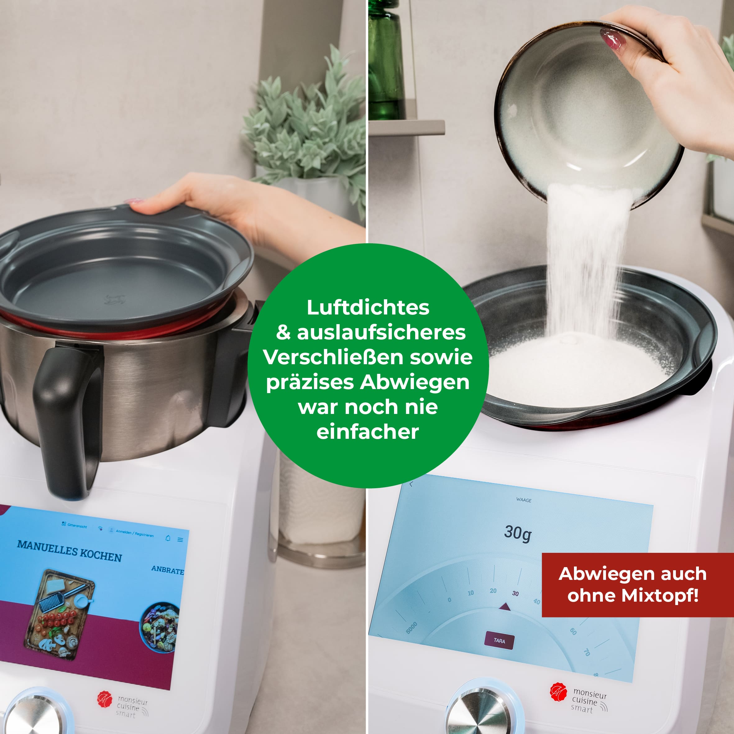WunderCover® | Frischhalte - Deckel mit Wiegefunktion für Monsieur Cuisine Smart, Trend und Connect - Wundermix GmbH