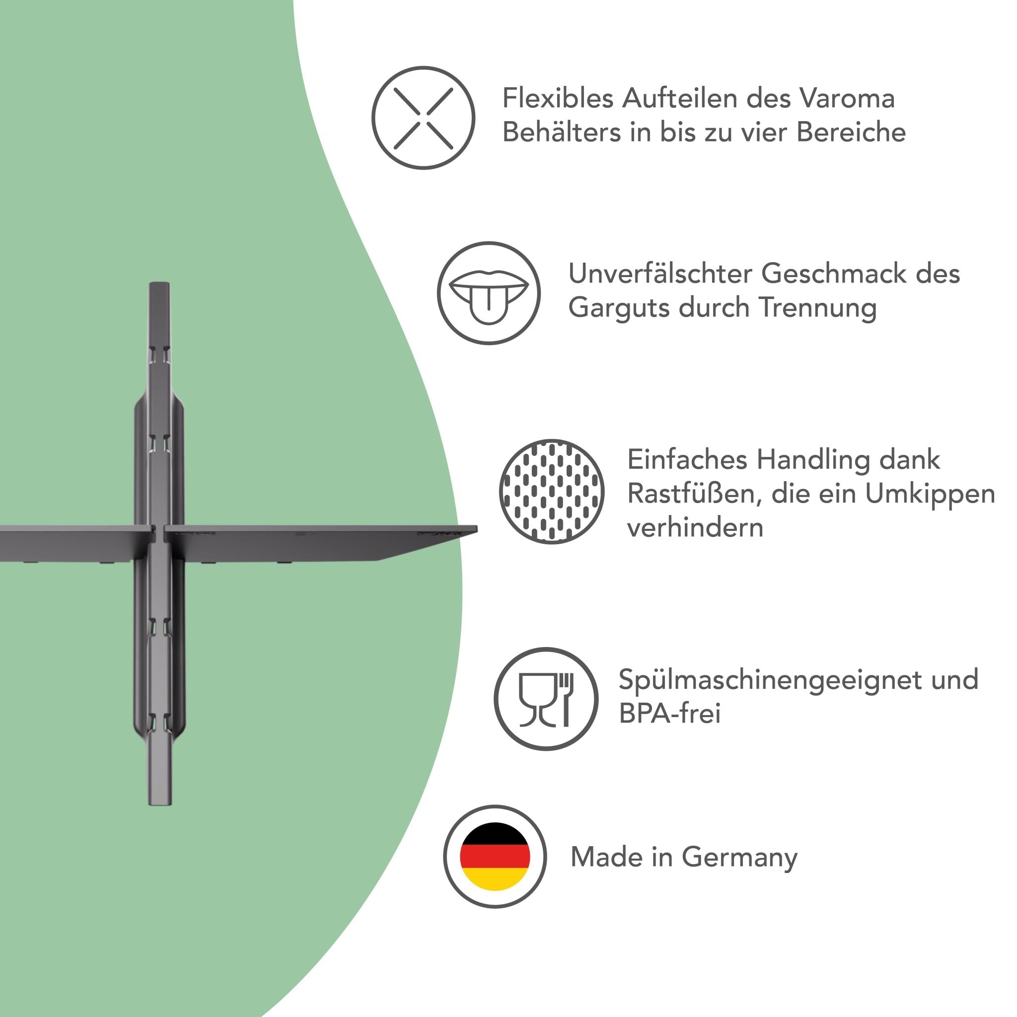 Steamix® | Flexibler Garraumteiler für den Varoma TM6, TM5 - Wundermix GmbH