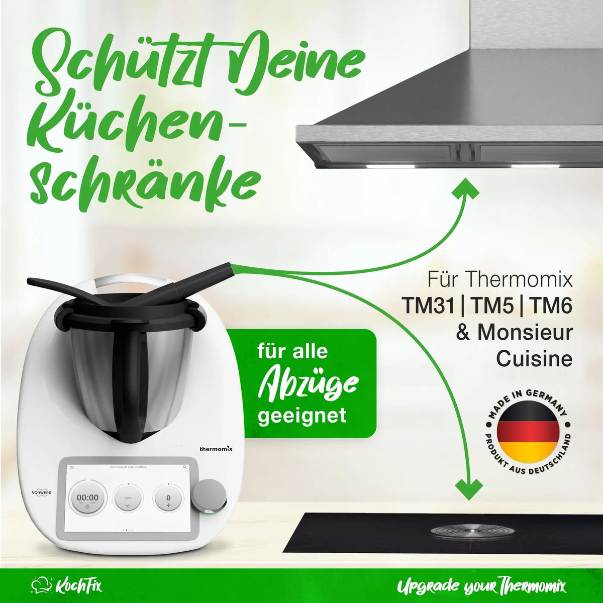 KochFix Dampfumleitung für Thermomix TM6, TM5, TM31 & Monsieur Cuisine - Wundermix GmbH