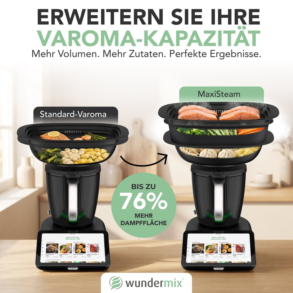 MaxiSteam® | Varoma-Erweiterung mit Einlegeboden für Thermomix TM7 - Wundermix GmbH