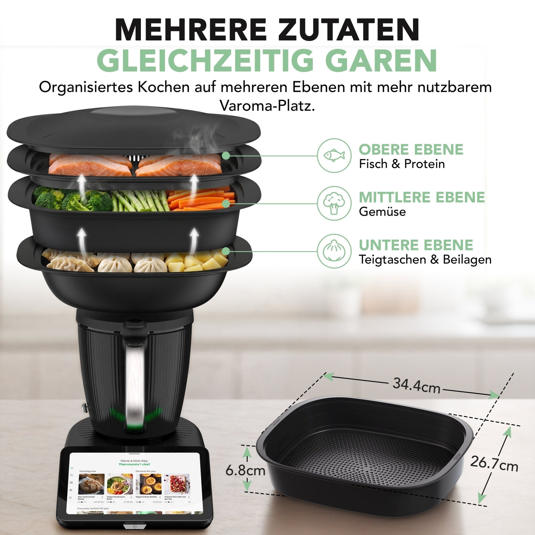 MaxiSteam® | Varoma-Erweiterung mit Einlegeboden für Thermomix TM7 - Wundermix GmbH