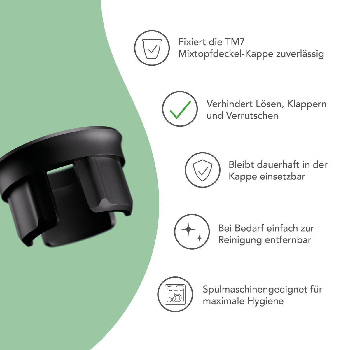 KappenClip | Sicherung für TM7 Mixtopfdeckel - Kappe - Wundermix GmbH