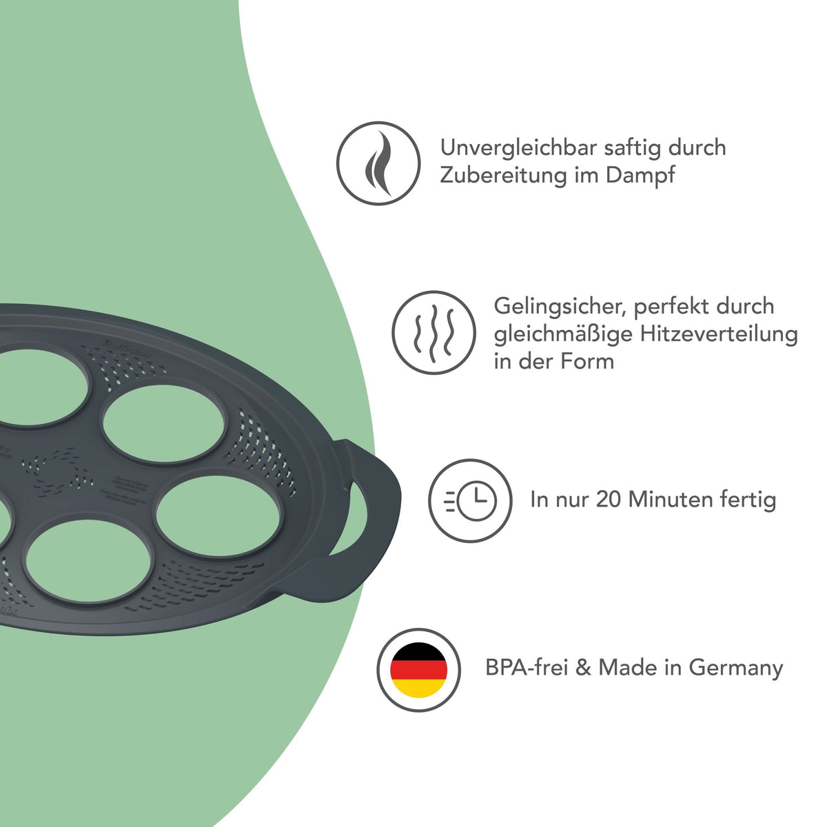 Muffinizer® | inkl. 6 Silikonförmchen | Backform für Thermomix TM6, TM5, TM31 - Wundermix GmbH