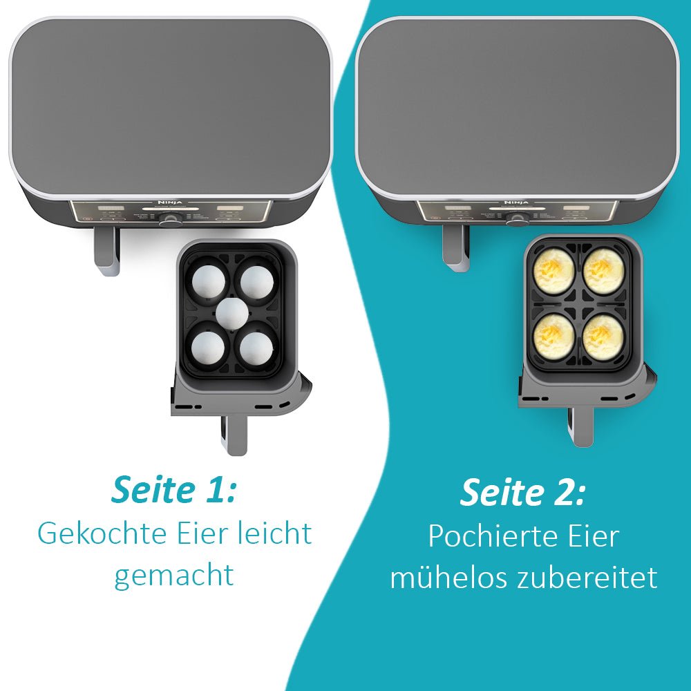 ZauberFry | 2 - in - 1 Pochiereinsatz und Eierkocher für Ninja AF400EU, AF451EU, AF500DE und SL400EU - Wundermix GmbH