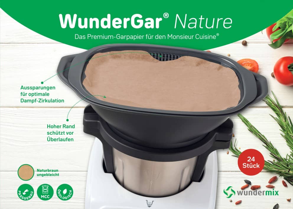 WunderGar® | Dampfgarpapier für Monsieur Cuisine smart, trend, connect, éditon plus - Wundermix GmbH