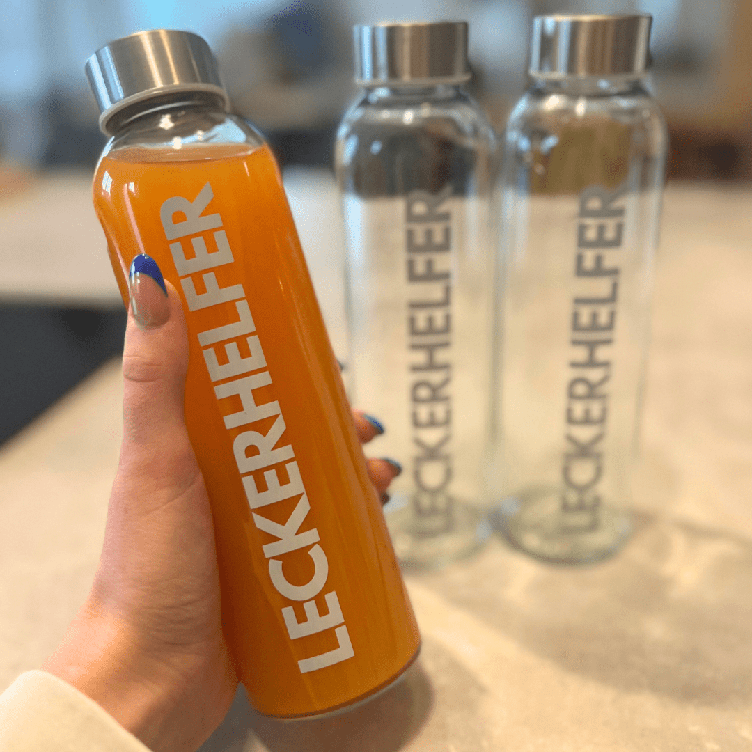 Leckerhelfer | Trinkflasche Glas 500 ml - Wundermix GmbH