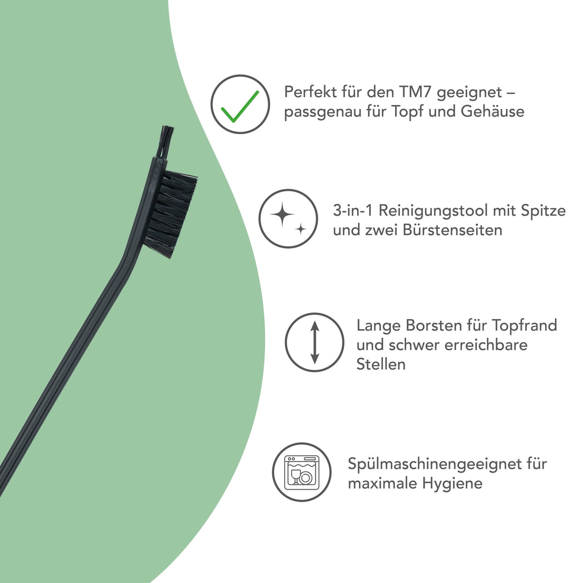 WunderBrush® Precision | Reinigungsbürste für Gehäuse und Mixtopf - Isolierung - Wundermix GmbH