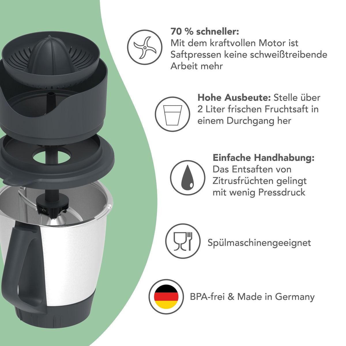 [B - Ware] WunderJuicer® | Saftpresse für Thermomix TM6, TM5, TM31 - Wundermix GmbH