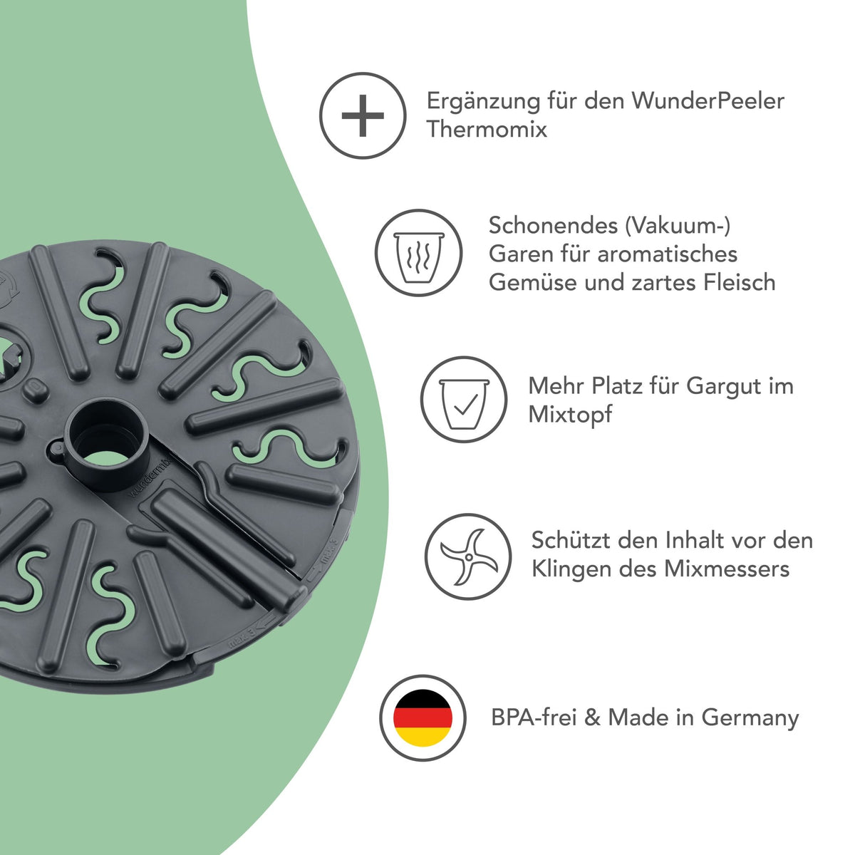 WunderPlate® (mit Träger) | Messerabdeckung für Thermomix TM7, TM6, TM5, TM31 - Wundermix GmbH