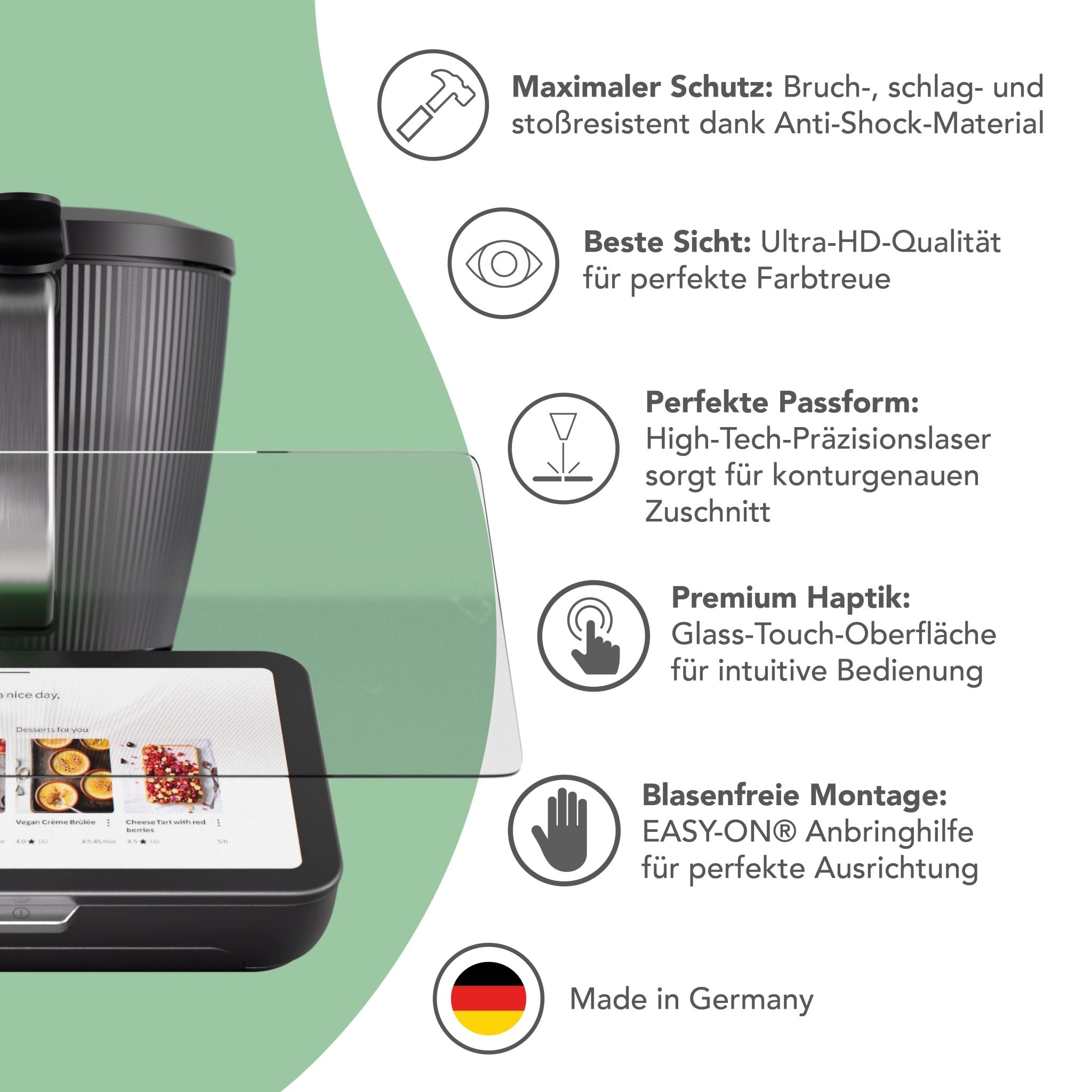 WunderScreen® | Hybrid - Glas Displayschutz für Thermomix TM7 - Wundermix GmbH