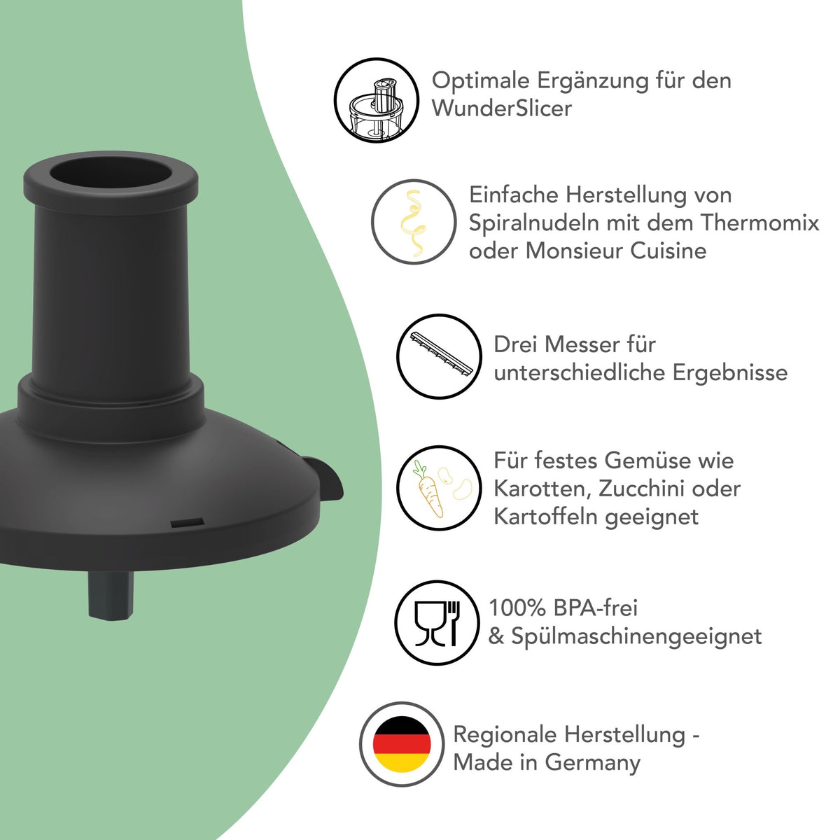 [Erweiterung] WunderZoodler® | Spiralschneider für WunderSlicer - Wundermix GmbH