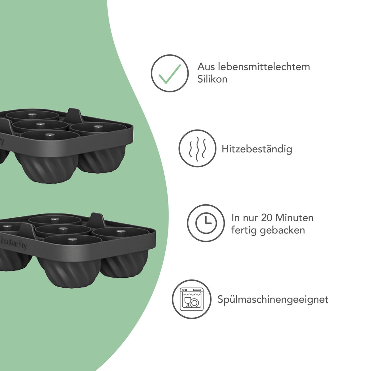 ZauberFry | Backform „Mini - Gugelhupf“ kompatibel mit Ninja Airfryer (2er - Set) - Wundermix GmbH