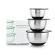 Set di 3 ciotole in acciaio inox con coperchio | 1,5 L + 3 L + 5 L