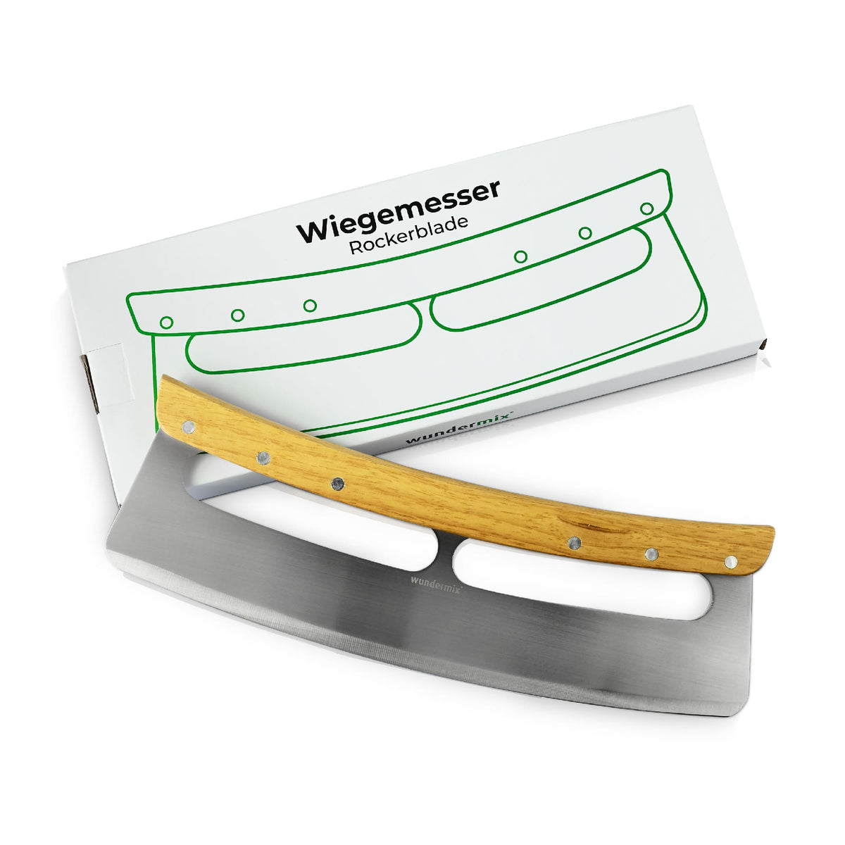 Pizza - Wiegemesser mit Bambus - Holzgriff - Wundermix GmbH