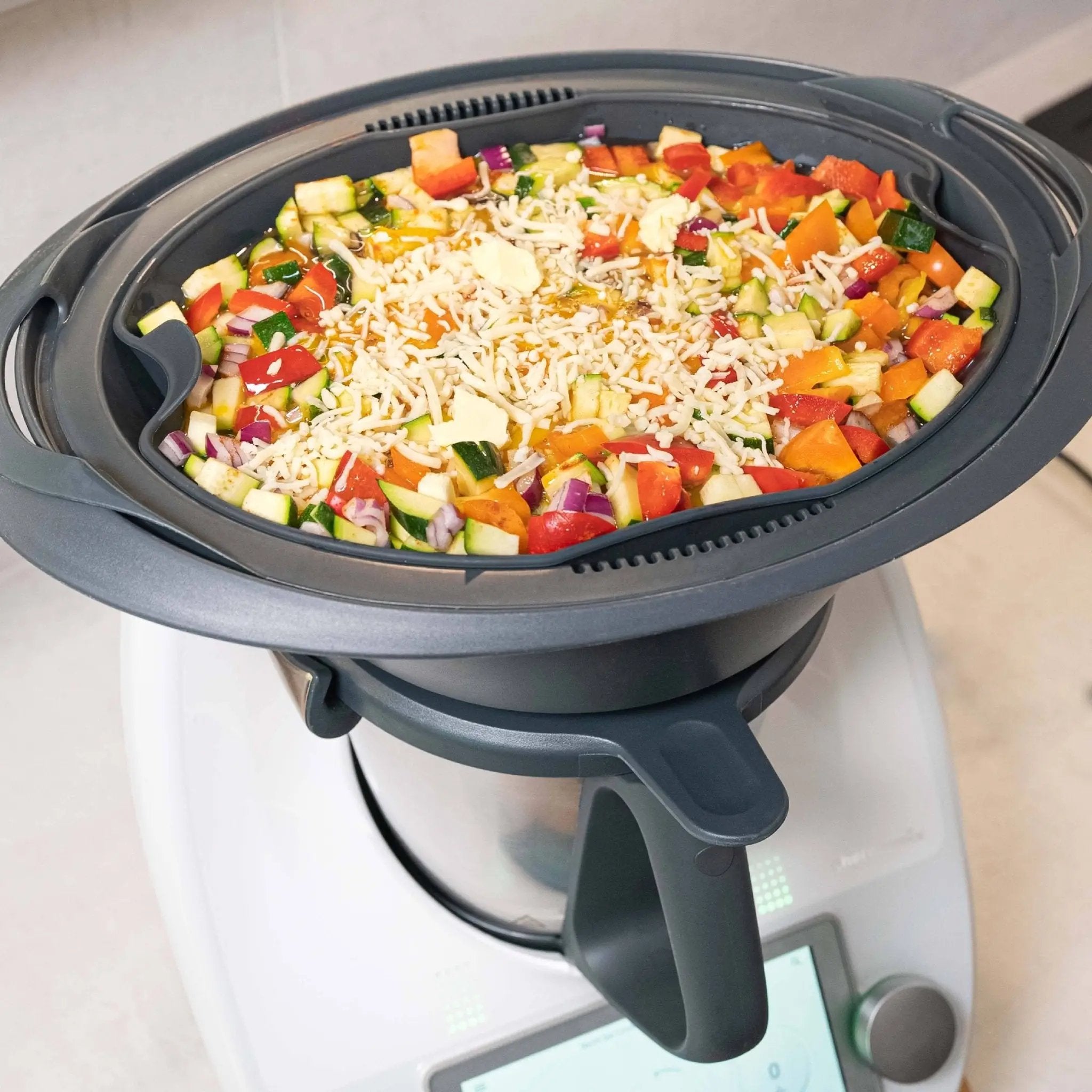 FlexiSteam® | Silikon - Auflaufform für Varoma - Einlegeboden | Thermomix TM6, TM5, TM31 und TM Friend - Wundermix GmbH